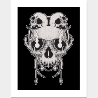 illustration skull Posters and Art